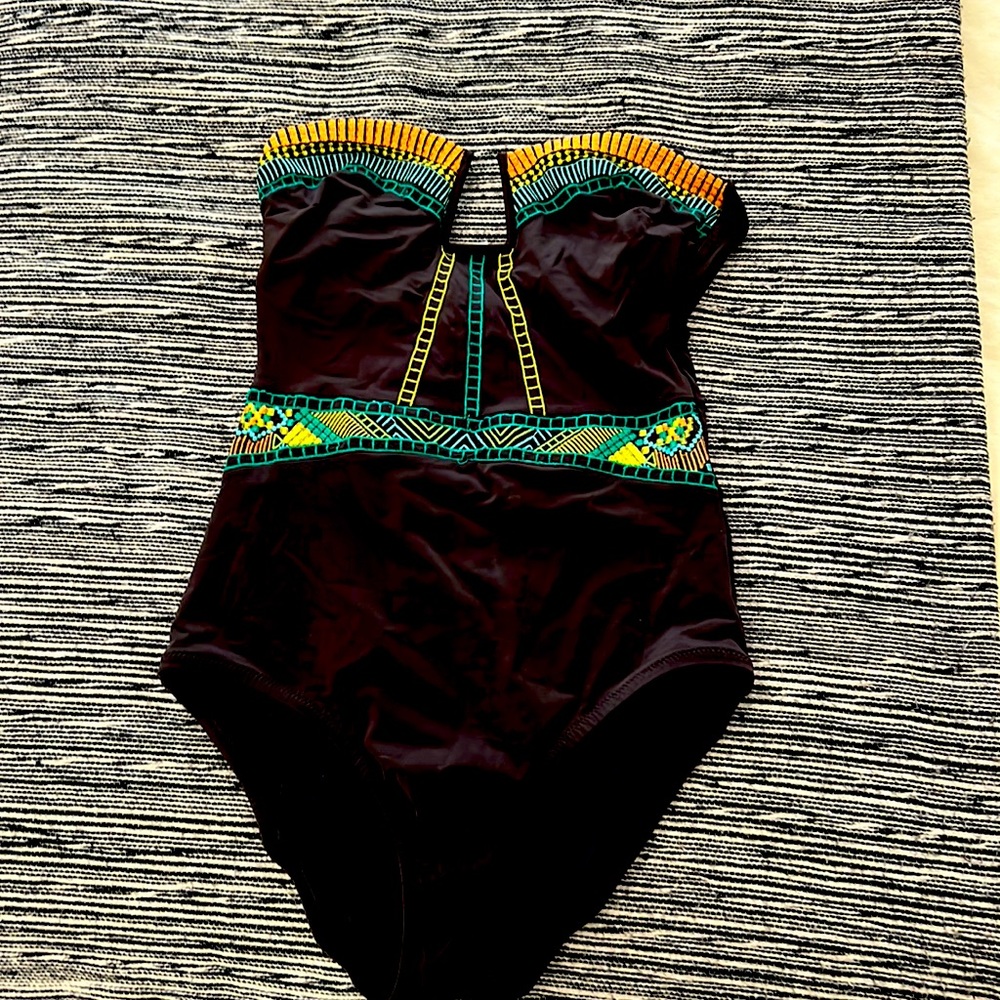 Strapless bathing suit.  Strap is missing